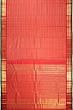 Kanchipuram Silk Horizontal Lines Red Saree