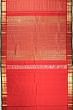 Kanchipuram Silk Horizontal Lines Red Saree