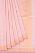 Classic Kanchipuram Silk Horizontal Lines Peach Saree