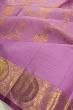 Kanchipuram Silk Oosi Lines And Jaal Lavender Saree