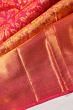 Kanchipuram Silk Brocade Dual Tone Pink And Orange Saree