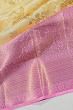 Kanchipuram Silk Jaal Cream Saree