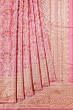 Kanchipuram Silk Tissue Brocade Pink Saree