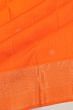 Kanchipuram Silk Checks And Butta Orange Saree