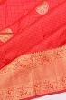 Kanchipuram Silk Checks And Butta Red Saree