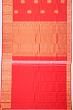 Kanchipuram Silk Checks And Butta Red Saree