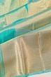 Kanchipuram Silk Geometrical Brocade Sea Green Saree