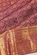 Kanchipuram Silk Criss Cross Checks And Butta Purple Saree