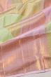 Kanchipuram Silk Geometrical Brocade Lavender And Pastel Green Saree