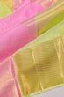 Kanchipuram Silk Geometrical Brocade Pink And Green Saree