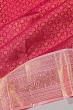 Kanchipuram Silk Checks And Butta Dark Pink Saree