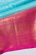 Kanchipuram Silk Brocade Sky Blue Saree