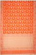 Kanchipuram Silk Kadwa Jaal Orange Saree