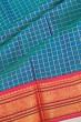 Classic Kanchipuram Silk Checks Dual Tone Green And Blue Saree