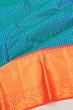 Kanchipuram Silk Brocade Dual Tone Green And Blue Saree