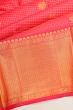 Kanchipuram Silk Checks And Butta Pink Saree