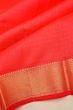 Kanchipuram Silk Jacuqard And Butta Redish Pink Saree