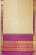 Classic Kanchipuram Silk Plain Cream Saree