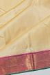 Classic Kanchipuram Silk Plain Cream Saree