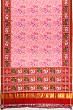 Patan Patola Silk Double Ikat Phul Bhat Baby Pink Saree