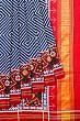 Patan Patola Silk Double Ikat Vanki Bhat Dark Blue Saree