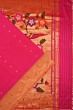 Paithani Silk Butta Rani Pink Saree With Triple Muniya Border