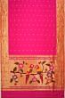 Paithani Silk Butta Rani Pink Saree With Triple Muniya Border