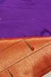 Paithani Silk Butta Violet Saree With Triple Muniya Border