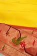 Paithani Silk Butta Yellow Saree With Akruthi Border