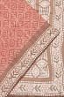 Soft Tussar Batik Printed Peach And Brown Saree