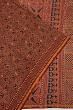 Chanderi Cotton Ajrak Printed Brown Saree