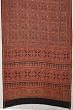 Chanderi Cotton Ajrak Printed Brown Saree