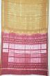 Chanderi Cotton Shibori Printed Khaki Brown Saree