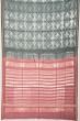 Chanderi Cotton Shibori Printed Grey Saree