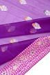 Banarasi Kora Organza Butta Purple Saree