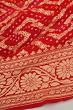 Banarai Georgette Bandhani Brocade Red Saree