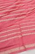 Chanderi Cotton Horizontal Lines Pink Saree