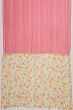 Chanderi Cotton Horizontal Lines Pink Saree