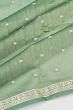 Chanderi Cotton Butta Green Saree