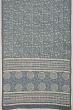 Chanderi Cotton Batik Printed Bluish Grey Saree