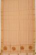 Organza Tissue Horizontal Lines Beige Saree