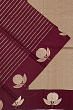 Banarasi Katan Silk Horizontal Lines Burgundy Saree