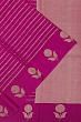 Banarasi Katan Silk Horizontal Lines Rani Pink Saree