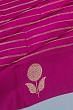 Banarasi Katan Silk Horizontal Lines Rani Pink Saree