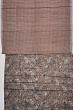 Tussar Geometrical Printed Grey And Brown Saree