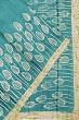 Tussar Plain Teal Blue Saree With Batik Prints