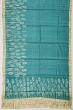 Tussar Plain Teal Blue Saree With Batik Prints