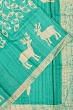 Tussar Printed Sea Green Saree