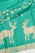 Tussar Printed Sea Green Saree