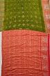 Banarasi Silk Bandhani Green Saree